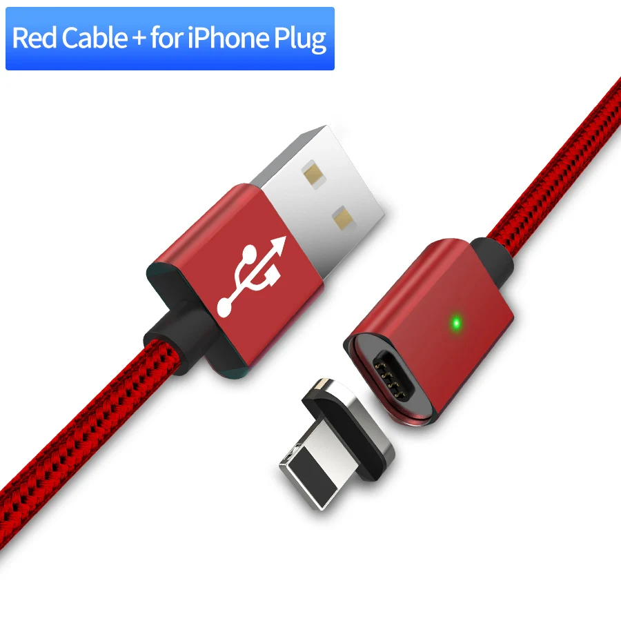MANTIS Micro USB Магнитный кабель usb type C кабель для зарядки мобильных телефонов type-C USB-C кабель для iPhone huawei samsung Xiaomi 3A - Цвет: Red for iPhone