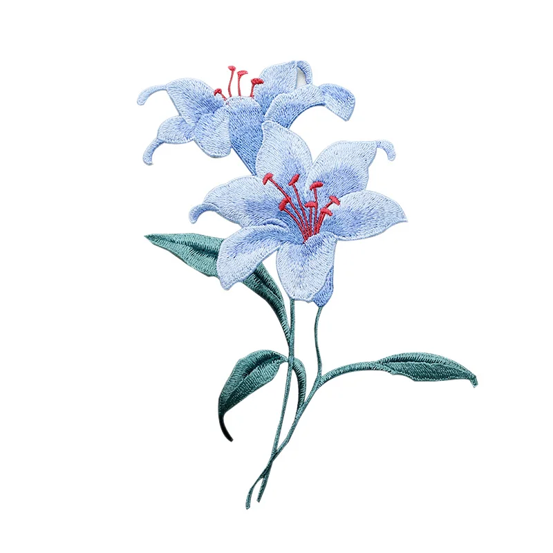 Цветочная вышивка Орхидея нашивка сделай сам с цветами розового и желтого цвета