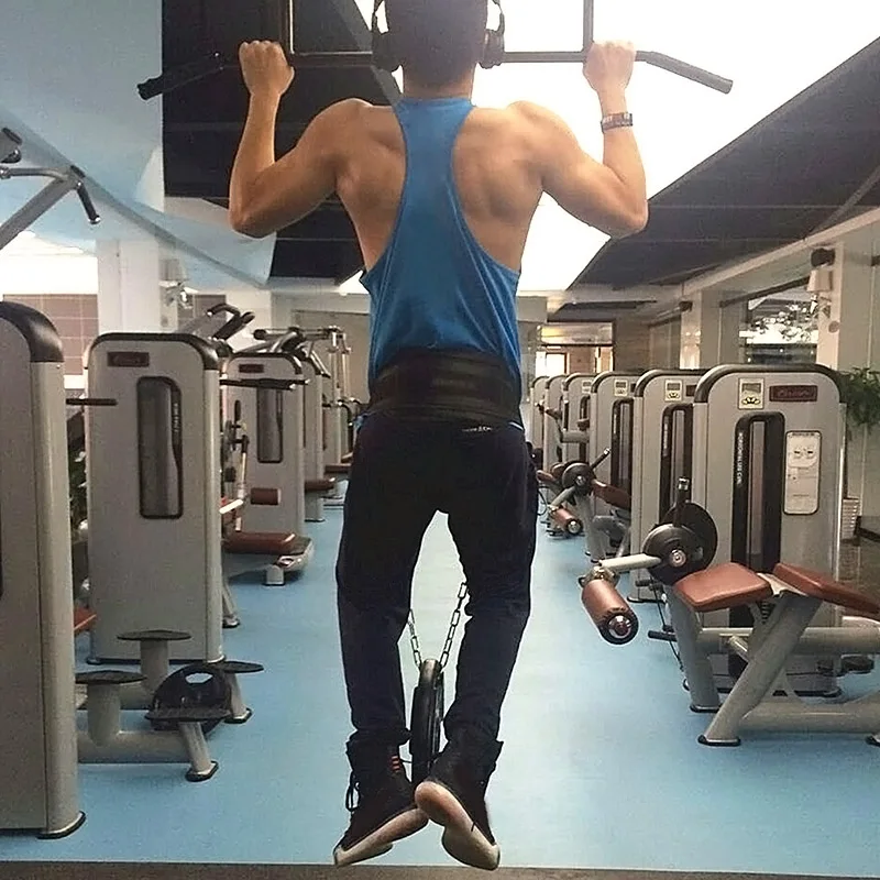 Спортивный пояс для тяжелой атлетики с железной цепочкой тренажерного зала