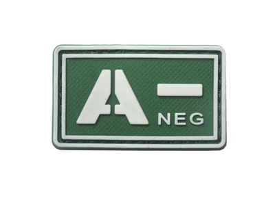 Green A Negative Пластырь типа крови A+ B+ AB+ O+ Положительный A B AB O+ POS A-B-AB-O-NEG-отрицательный ПВХ значок боевой дух тактический военный крюк патч - Цвет: Green A Negative