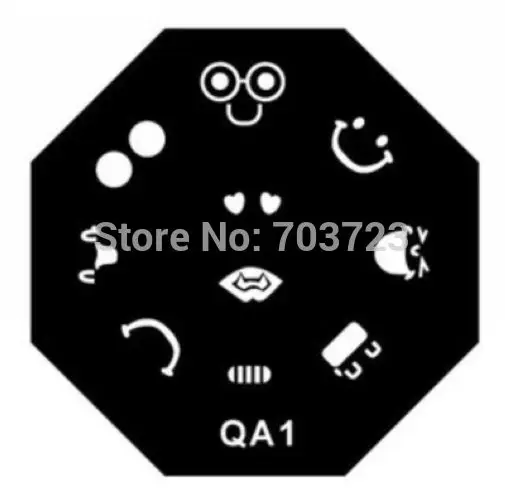 Восьмиугольная стальная пластина для дизайна ногтей Серия qa 01-60 выбор