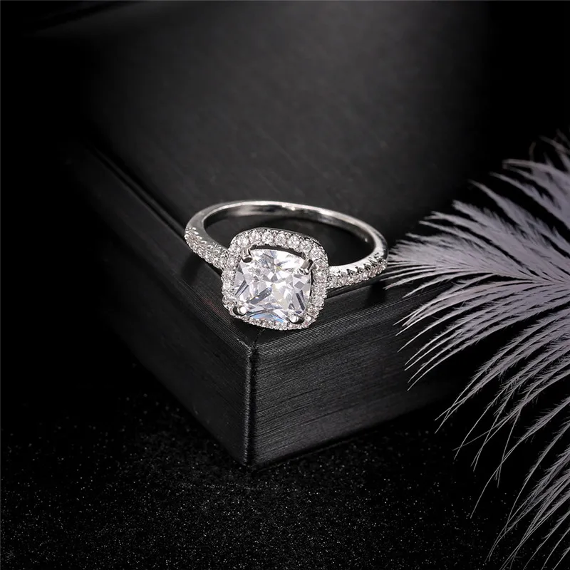 2018 New Women's Fashion Meteorite Rings Shining Crystal Ring Engagement Jewelry Romantic Gift for Women Size 7 8 | Украшения и