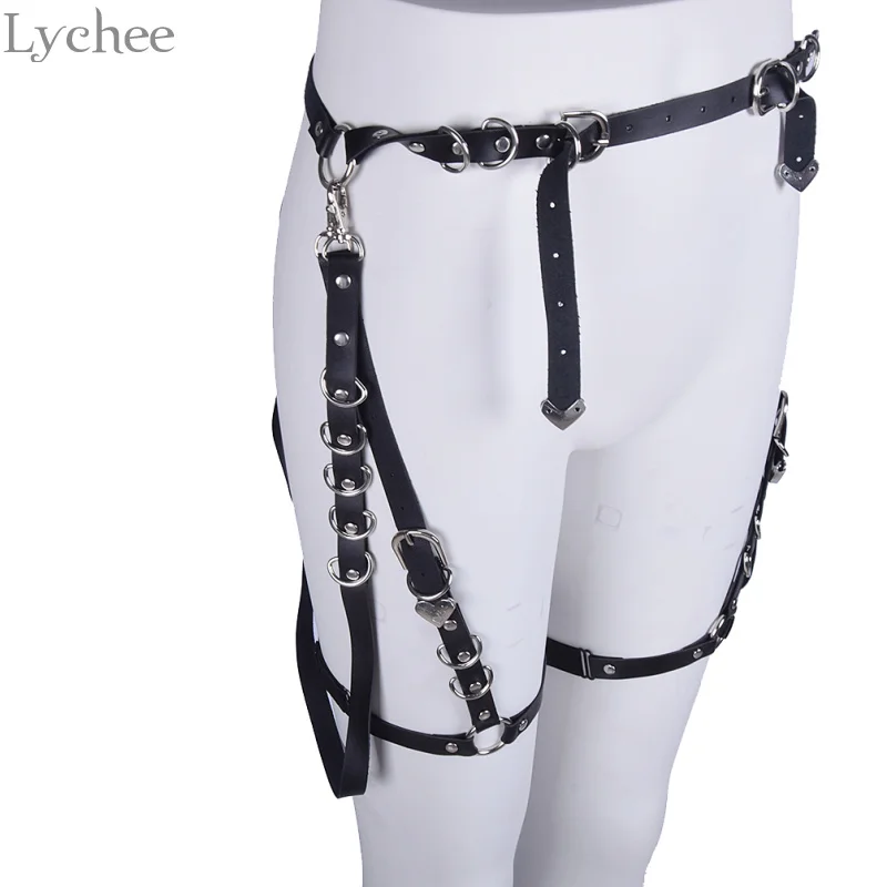 Lychee готический панк металлическое кольцо Синтетическая кожа Женская подвязка
