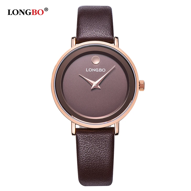 Reloj Mujer LONGBO простые женские часы модные кварцевые водонепроницаемый кожаный