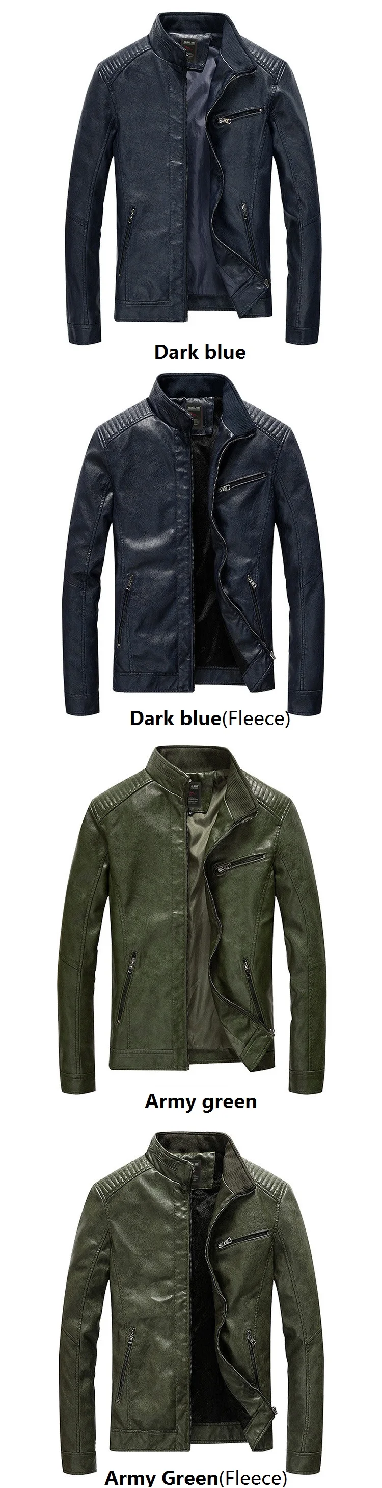 Men Leather Jacket Men's Spring Autumn Casual PU Leather Jacket Coat Winter Thick Warm Motorcycle Outerwear Jackets Male Clothes