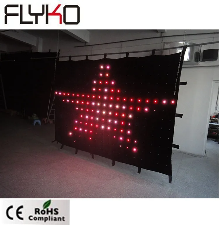 Горячая продажа P15 2*3 м светодиодный дисплей видео blackdrop led занавес с SD/PC