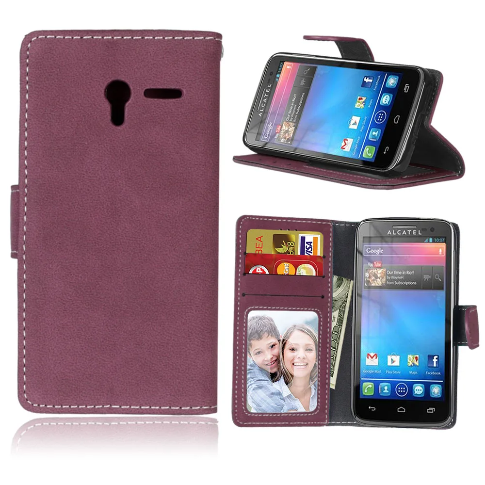 Кожаный чехол-бумажник чехол для ALCATEL One Touch pixi 3 4,5 дюймов 5017 5019 5019D флип-чехол с отделением для карт с использованием системы OneTouch pixi 3 телефона чехол s