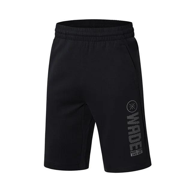 Li-Ning мужские баскетбольные шорты с карманами, 87% хлопок, 13% полиэстер, удобные спортивные шорты AKSN271 CJAS18 - Цвет: AKSN271-1H