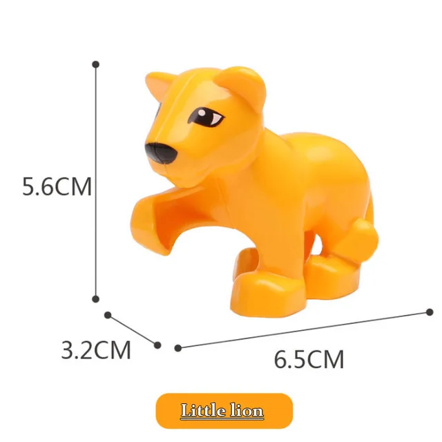 Little lion Большие блоки животных бегемот жираф слон крокодил прыгун обезьяна медведь Зебра панда Тигр duploed совместимые игрушки - Цвет: Little lion