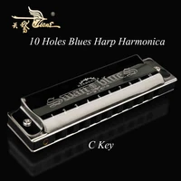 swan 10 hole diatonica blues harp c key harmonica the master signature black mouth organ wind musical instrument harp gifts