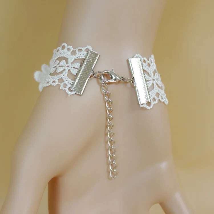 Новинка белые кружевные свадебные перчатки браслет ретро стиль без пальцев