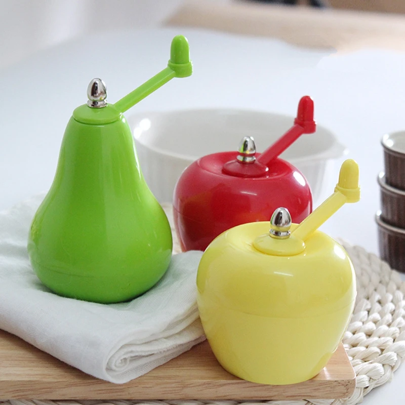 Creative Plastic Pepper Mill Fruit Apple Pear Shape Manually Rotary Grinder Seasoning Bottles Kitchen Tools Spice | Дом и сад
