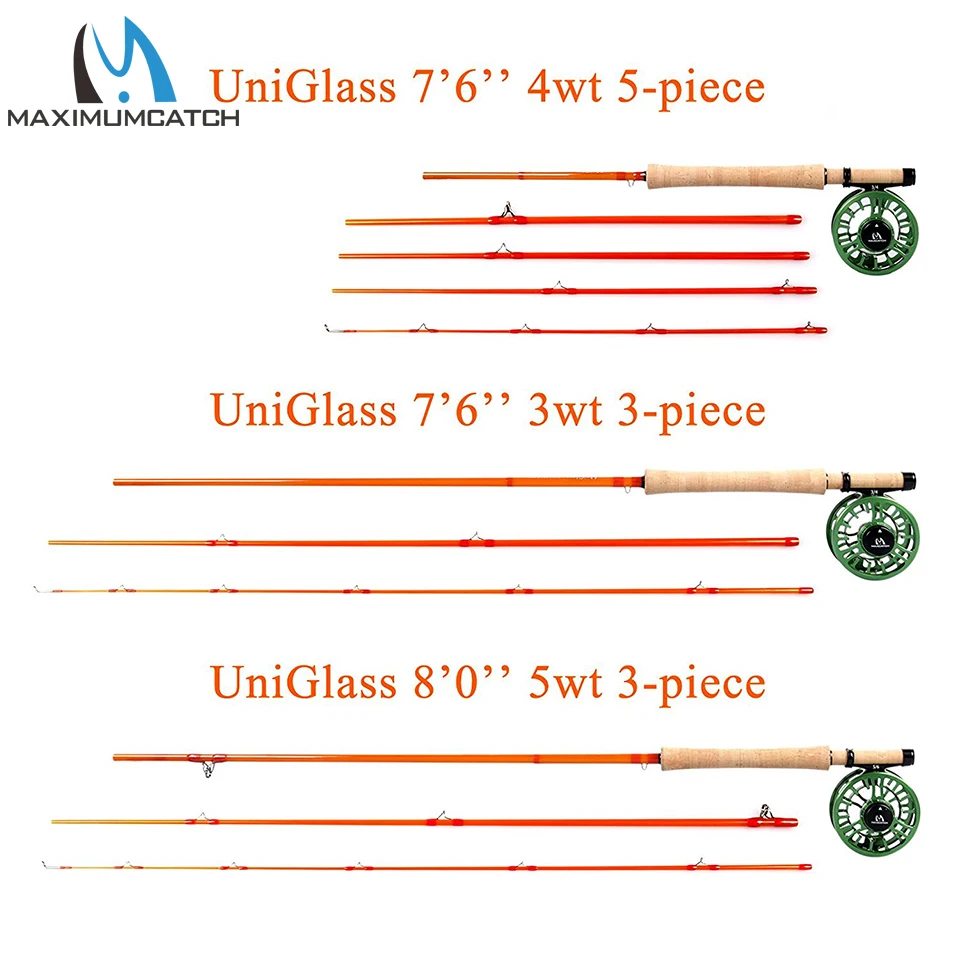 Стекловолоконная Удочка Maximumcatch для ловли нахлыстом дорожная UniGlass с трубкой