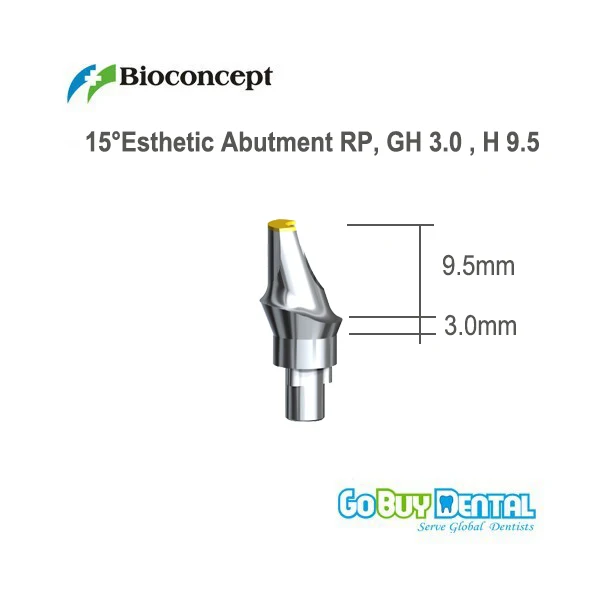 Нобелевские совместимые Biocare Заменить 15 'эстетический абутмент RP GH 3 0 мм H 9 5