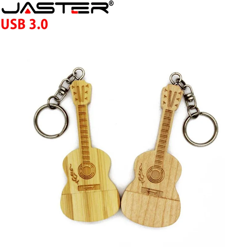 JASTER USB 3 0 (бесплатный логотип на заказ) ручка-накопитель в форме гитары деревянная