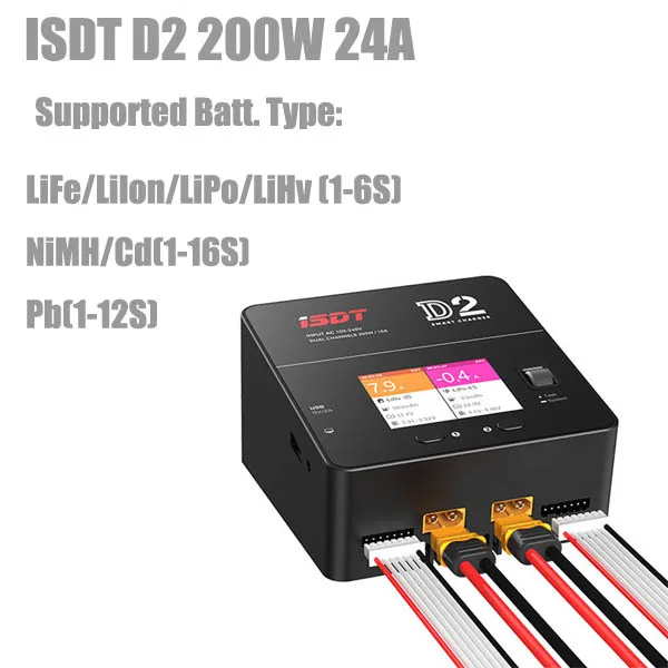 ISDT D2 200W 24A AC двухканальный выход умное зарядное устройство | Игрушки и хобби