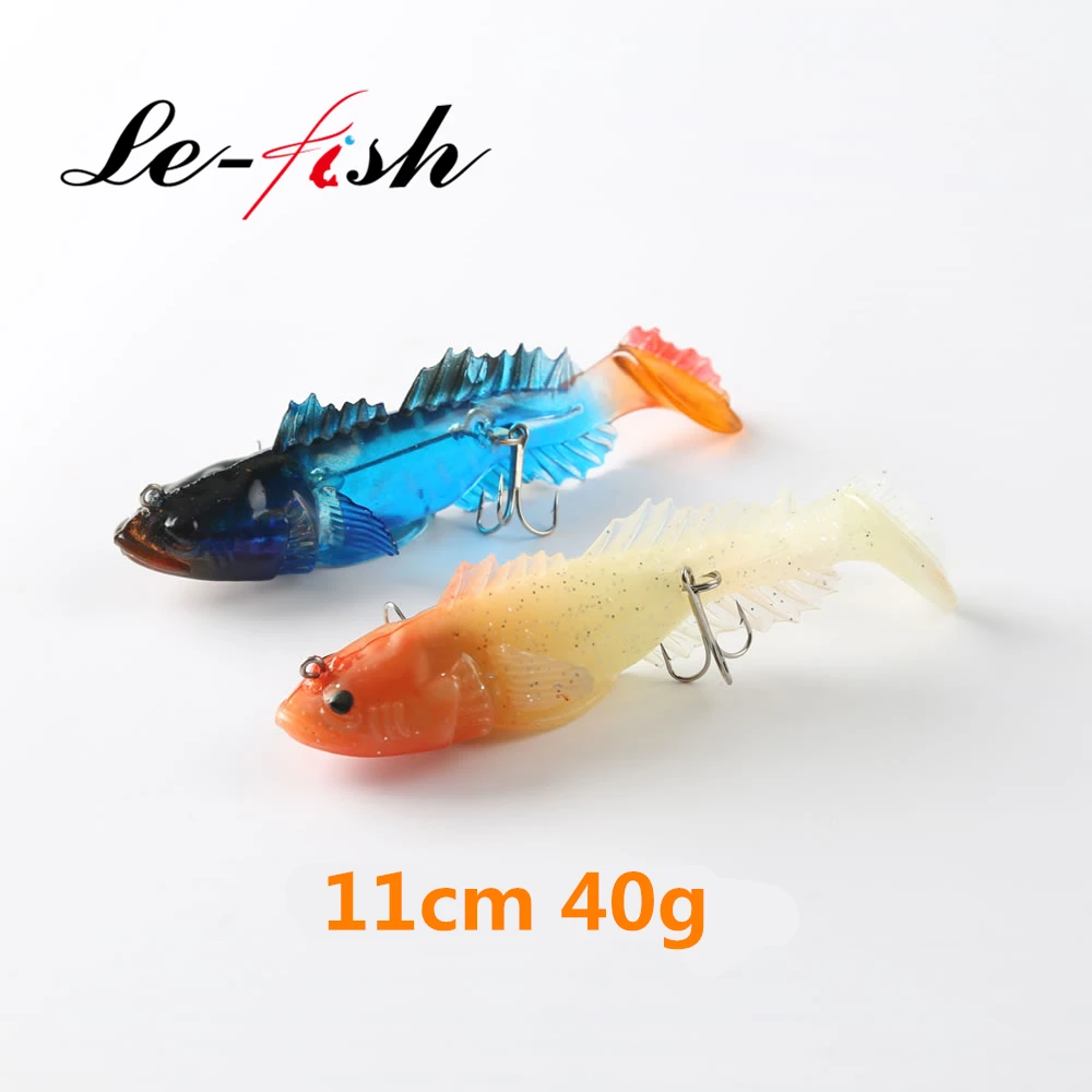 Le Fish 2 шт. пакет мягкая свинцовая рыболовная приманка 11 см 40 г поддельные
