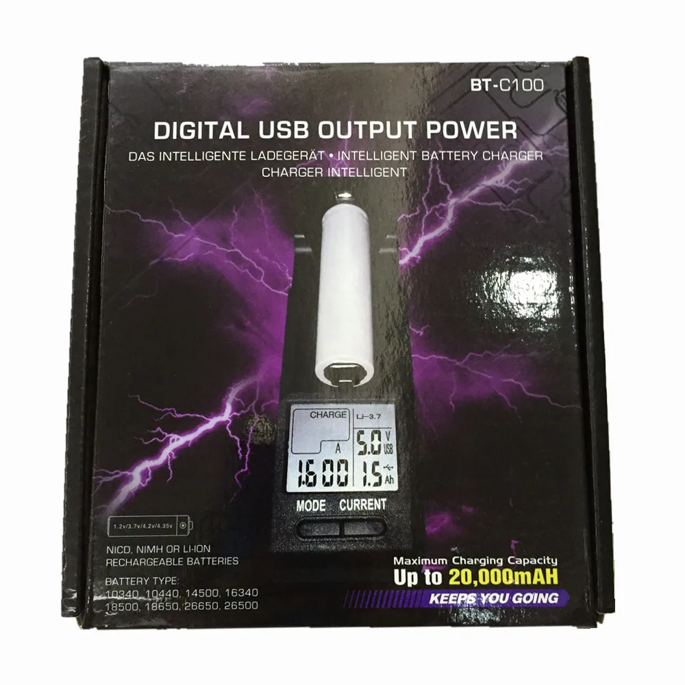 Оригинальное умное зарядное устройство Opus с ЖК дисплеем для li ion NiMh AA AAA C D 26650 18650