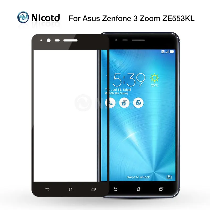Никотд 2.5D полное покрытие закаленное стекло для Asus Zenfone 3 Zoom ZE553KL Мобильный телефон 5," с покрытием Защитная пленка для экрана