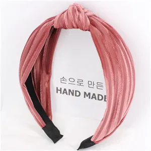 Bean Pink Hairband Новое поступление, модная женская бархатная Базовая повязка на волосы с крестиком для девушек, элегантная повязка на голову для колледжа, женские мягкие аксессуары для волос - Цвет: Bean Pink Hairband