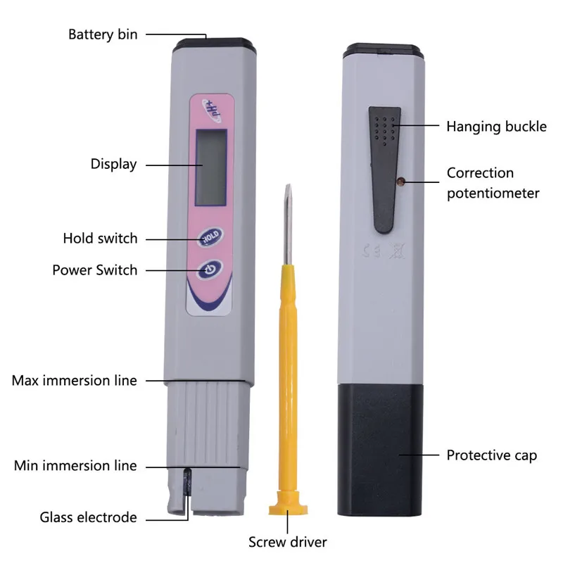 Портативный PH метр Yieryi 961 с ЖК дисплеем ручка тестер для аквариума бассейна воды