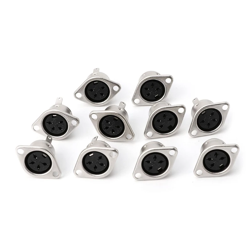 10 шт. 3/4/5/6/7/8PIN Панель Крепление Женский Джек DIN адаптер MIDI Кабельный разъем