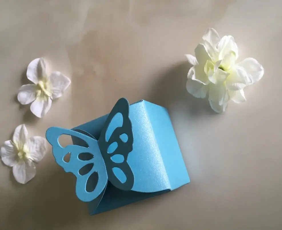 Lovely butterfly favor candy box for wedding baby shower birthday party bomboniere sweets dragee gifts bag packaging 50pcs | Дом и сад