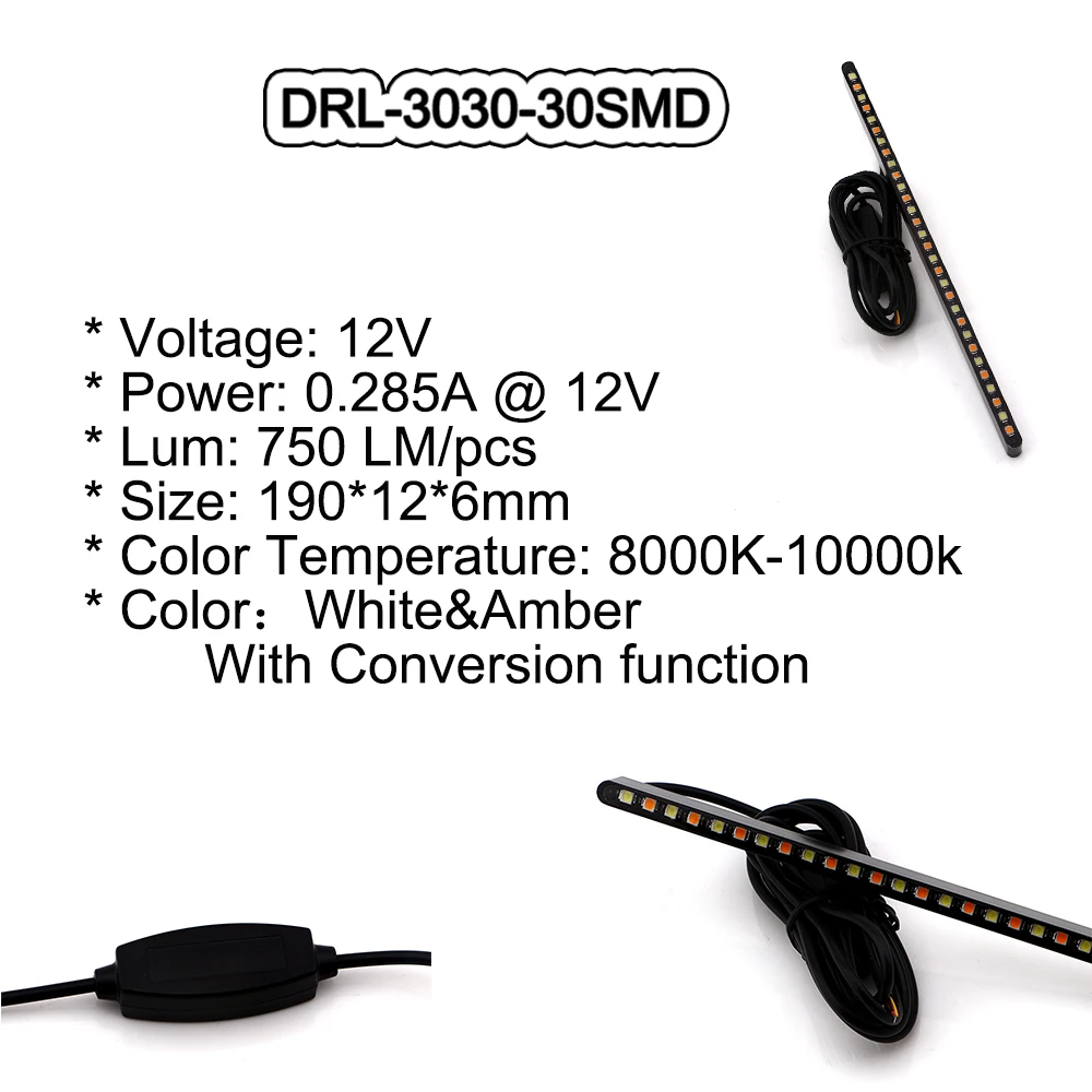 2X 3030 30 smd желтый и белый с функцией преобразования 750LM сигнала Предупреждение DRL