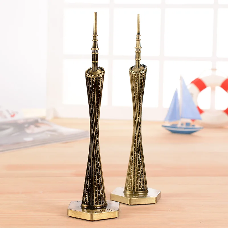 25 см Винтаж Античная башня офисного стола украшения сувенирные металлические