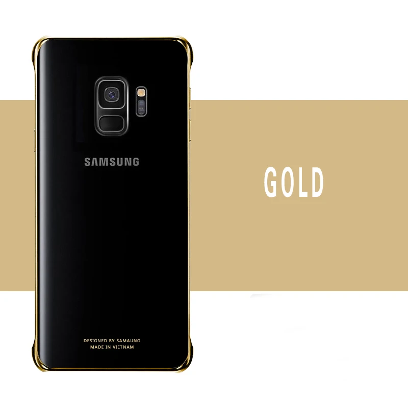 Золотой Для samsung S10 чехол Официальный ясно противоударный жесткий чехол прозрачный PC противоударный Galxy S8 S9 S10 плюс S10e задняя - Цвет: Золотой