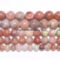 natural stone china material pink opal round loose beads 6 8 10 mm pick size for jewelry making