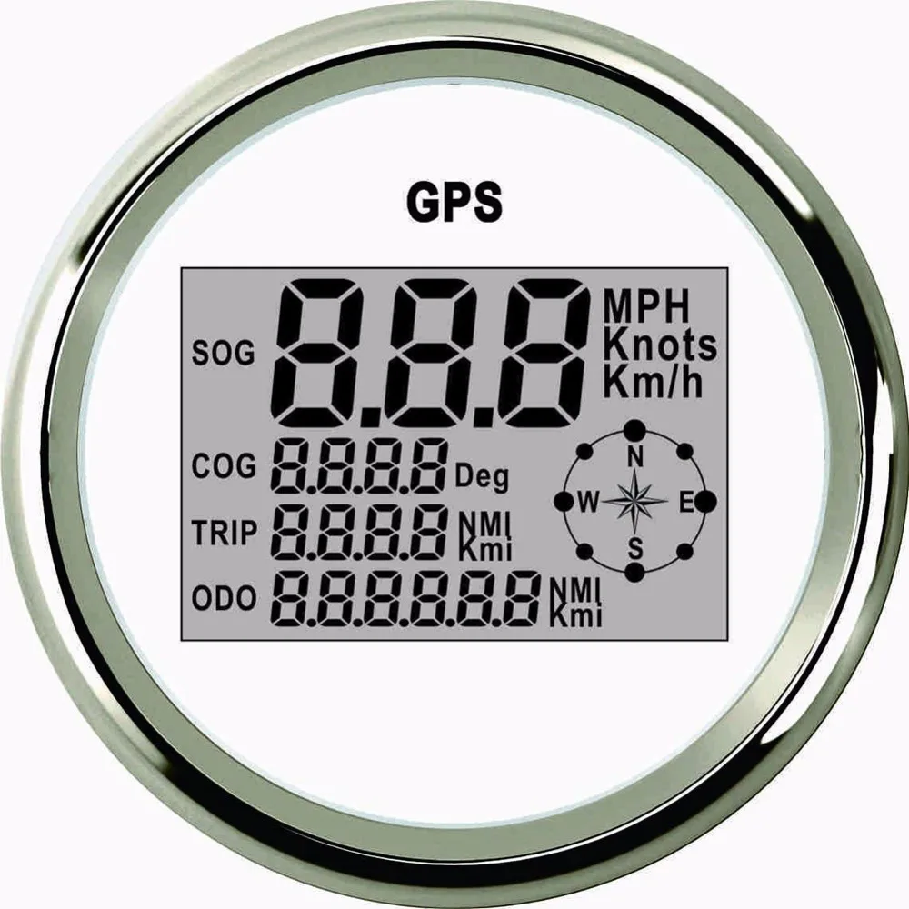Цифровой GPS Спидометр 85 мм 0 ~ 999 миль/ч датчик скорости с подсветкой подходит для