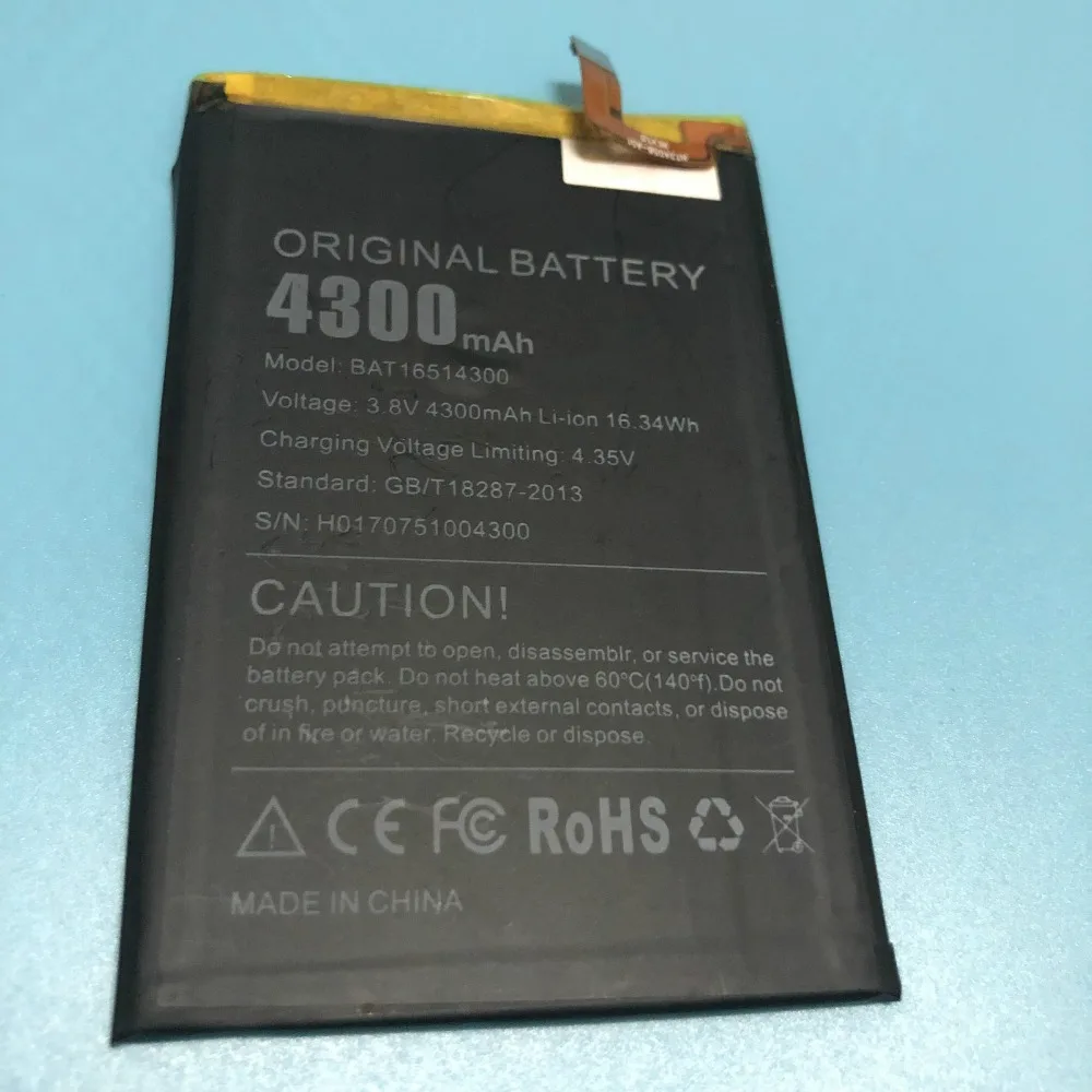 Оригинальная батарея 4300 мАч Для Doogee Y6 Max/BAT16514300/Y6MAX батареи + код