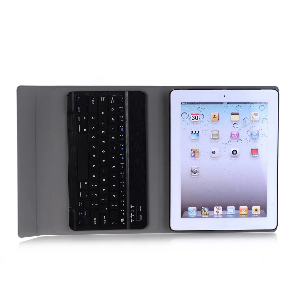 Для iPad 2/3/4 чехол клавиатуры, ультра тонкий смарт Folio Stand Кожа PU чехол+ Съемная Беспроводной Bluetooth клавиатура