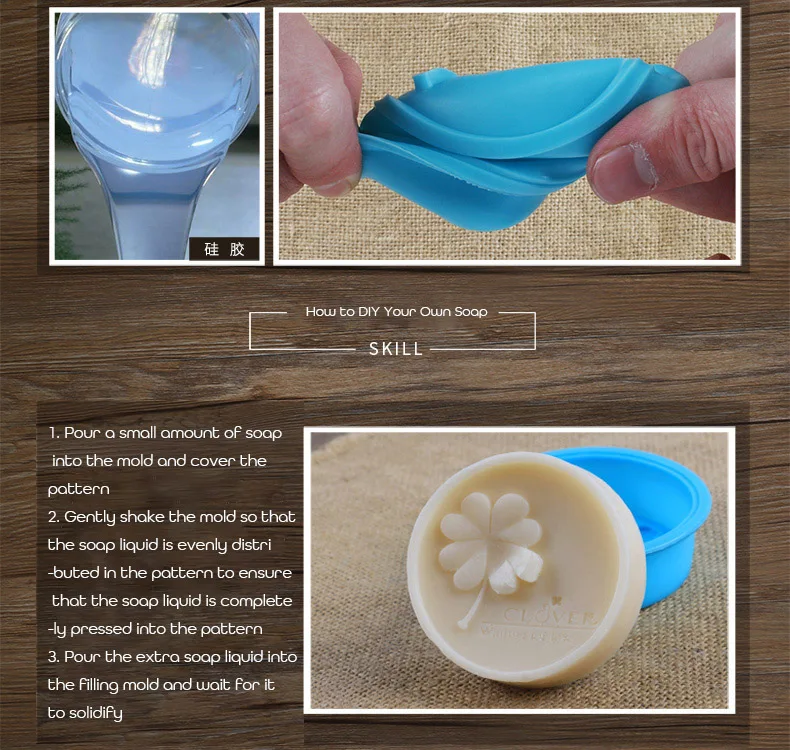 1 полость Силиконовые Круглые DIY мыло формы четыре листа мыло с выгравированным листом клевера формы контейнеры для домашнего мыла