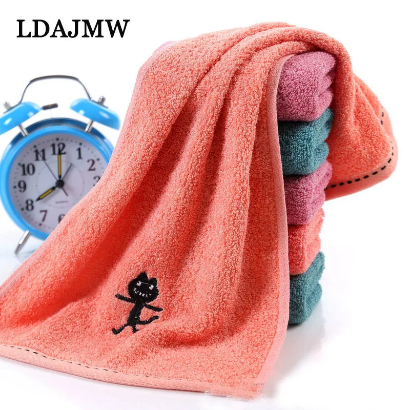 LADJMW Bamboo Fiber Towel Adult Thick Bathroom Super Absorbent 34x75cm Home Textile Products | Дом и сад