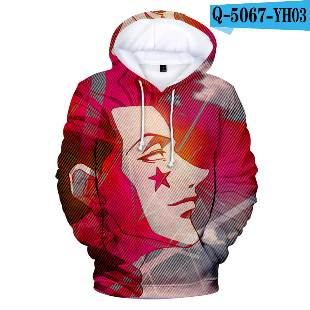 Хип-хоп hisoka толстовки 3D Мода забавная осенняя куртка с длинными рукавами для мужчин и женщин хлопок с капюшоном досуг аниме одежда - Цвет: Темно-серый