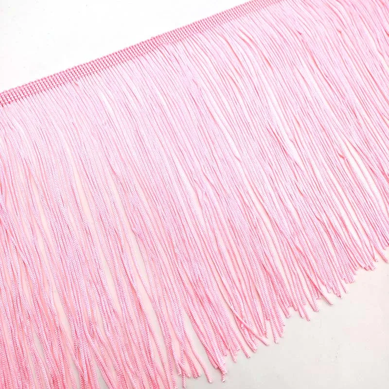 Pink 50 см длинный белый кружевной бахрома отделка кисточка бахрома отделка для DIY латинское платье сценическая одежда аксессуары 15 см широкая кружевная лента - Цвет: Pink