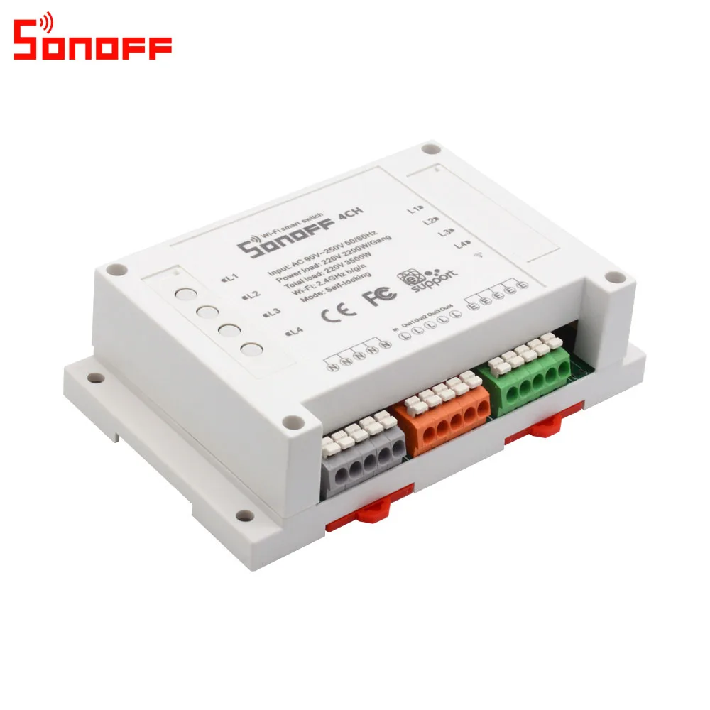Itead Sonoff 4CH Wifi умный переключатель 4 банда Wifi светильник переключатель умный дом приложение удаленный прерыватель реле работает с Alexa Google Home