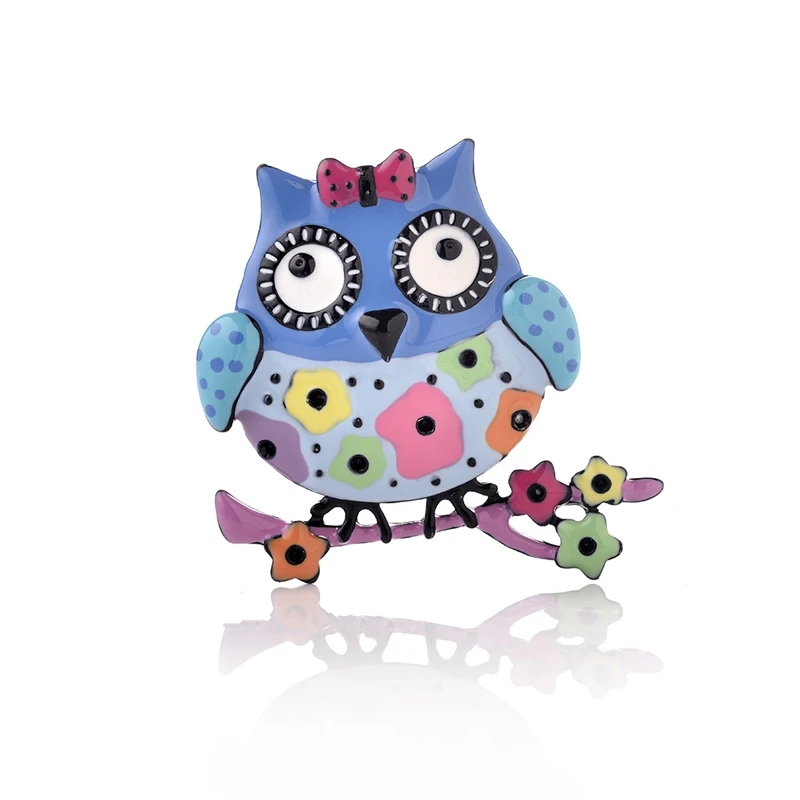 Яркие броши в виде совы для женщин и девочек винтажные эмалированные зажимы