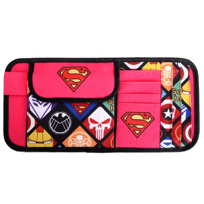 pink Superman Мультяшный автомобильный солнцезащитный козырек CD держатель сумка для хранения DVD карты чехол для хранения лицензии Органайзер солнцезащитный козырек украшения Сумки Карманы - Название цвета: pink Superman