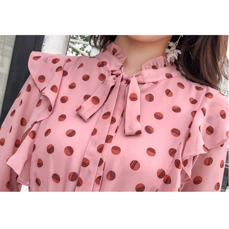 Винтажное шифоновое платье для женщин весна лето 2019 модное с оборками и бантом