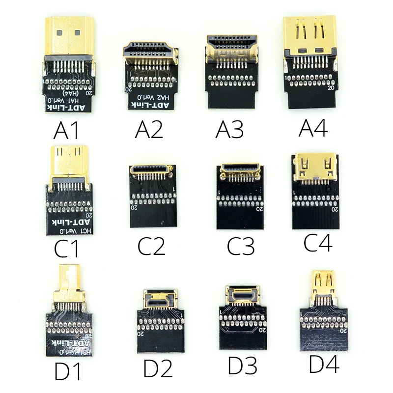 Высокоскоростной кабель Mini HDMI к штекер 2 0 в угол Micro 4K 3D для планшета видеокамеры