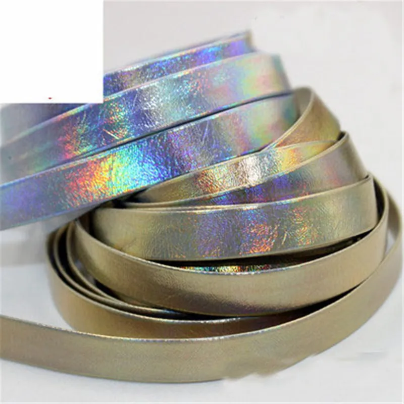 

2 метра 5 мм 8 мм 10 мм плоский шнур из ПУ кожи веревка для Diy ювелирных изделий Аксессуары золотой серебряный цвет кожаный шнур, веревка для рук...