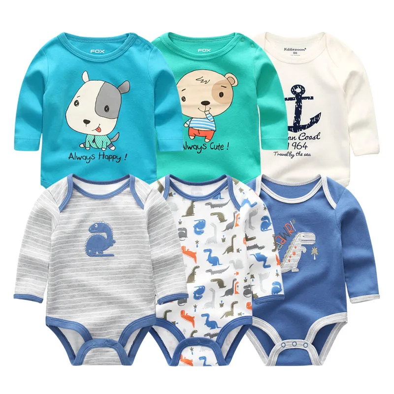 Baby Bodysuits6012 6 шт детская одежда боди с единорогами 0-12 M Roupas de малыш Bebe одежда полосатый комбинированный купальник хлопоковый для новорожденных малышей Одежда для девочек - Цвет: Baby Bodysuits6012