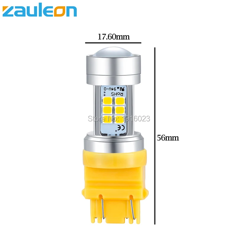 Zauleon 2 шт. светодиодный светильник для автомобиля T25 3157 P27/7W 3156 P27W желтый с