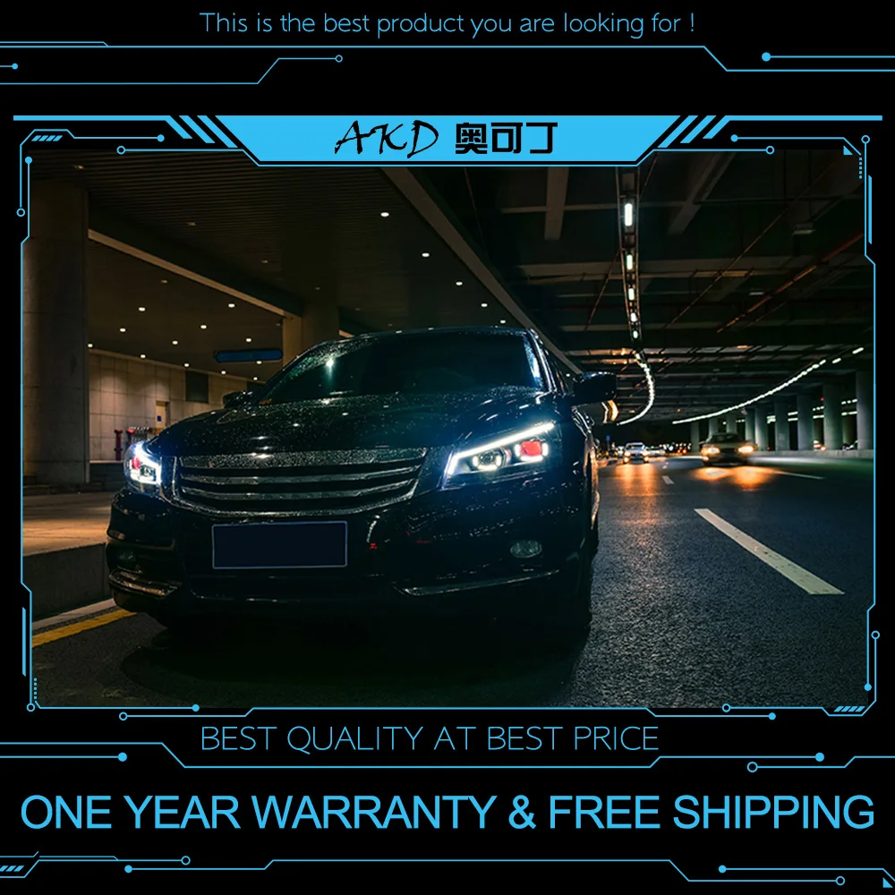 АКД тюнинг Автомобильные фары для Honda Accord G8 2008-2013 светодиодные фары DRL Противотуманные Фары биксенон интенсивность пучка Противотуманные фары ангельские глазки
