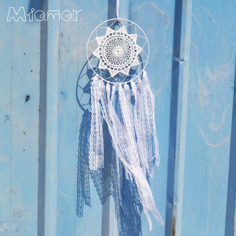Новый модный подарок индийский Кружевной Белый Ловец снов колокольчики в