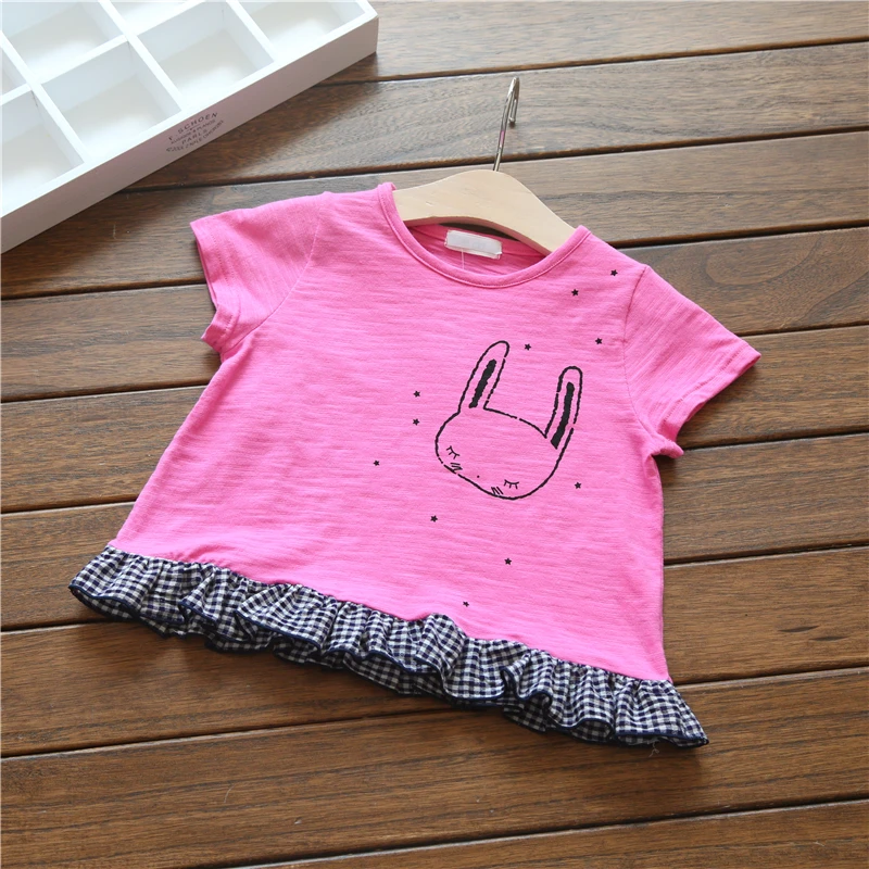 Детская футболка с коротким рукавом хлопковая Футболка рисунком кролик для