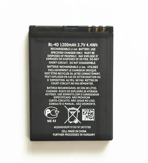 АЗК новый 100% BL 4D 1200 мАч Мобильный телефон Аккумулятор для Nokia N97 мини N8 E5 00 E7 803 N803 702T